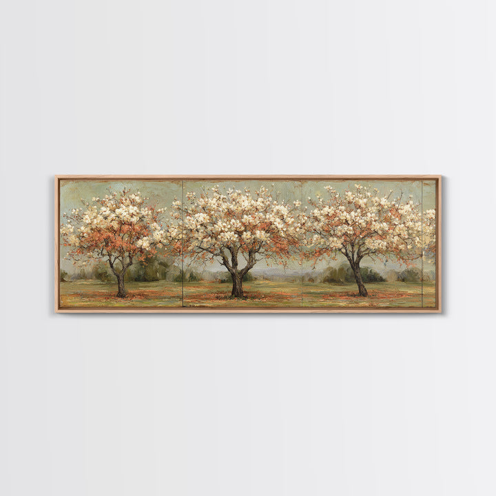 Spring Orchard with Blossoming Trees Canvas Print, Impressionist Art, Wall Art, Living Room Decor, Oil Painting, Impression, IMP-3x1-70