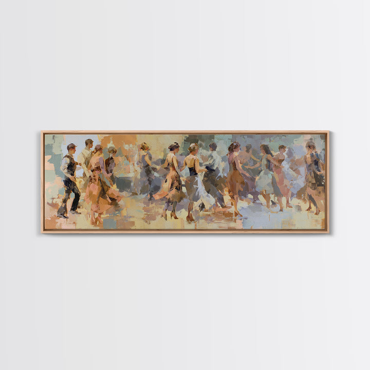 Dancers Suggested by Soft Moving Brushwork Canvas Print, Impressionist Art, Horizontal Wall Art, Living Room Decor, Impression, IMP-3x1-79