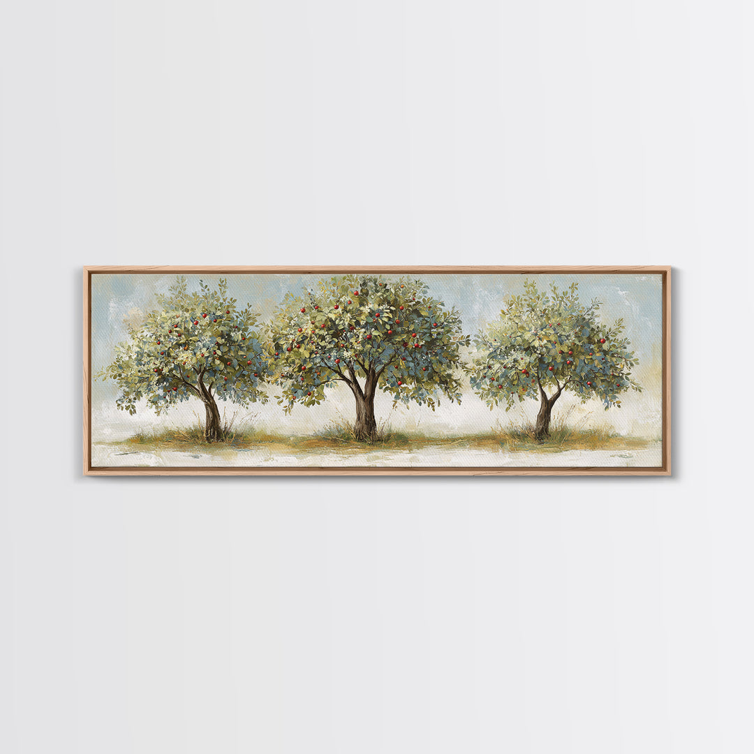 Apple Tree in Summer Orchard Framed Canvas Print, Impressionist Art, Flower Print, Living Room Decor, Fine Art, Impression, IMP-3x1-81