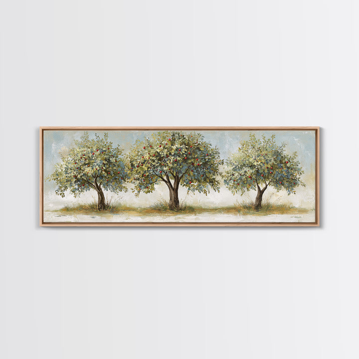 Apple Tree in Summer Orchard Framed Canvas Print, Impressionist Art, Flower Print, Living Room Decor, Fine Art, Impression, IMP-3x1-81