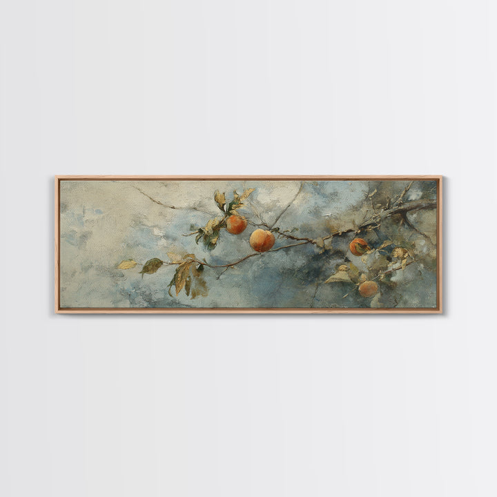 Still Life of Peaches Framed Canvas Print, Impressionist Art, Textured Wall Art, Living Room Decor, Fine Art, Impression, IMP-3x1-87
