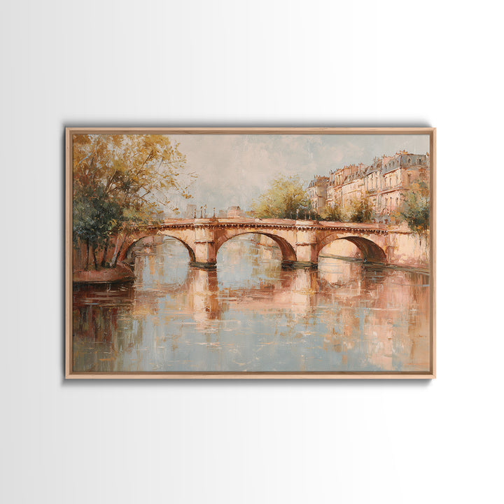 Paris Bridge Reflected Canvas Print, Impressionist Art, Modern Decor, Living Room Decor, Fine Art, Impression, Wall Decor, IMP-3x2-11