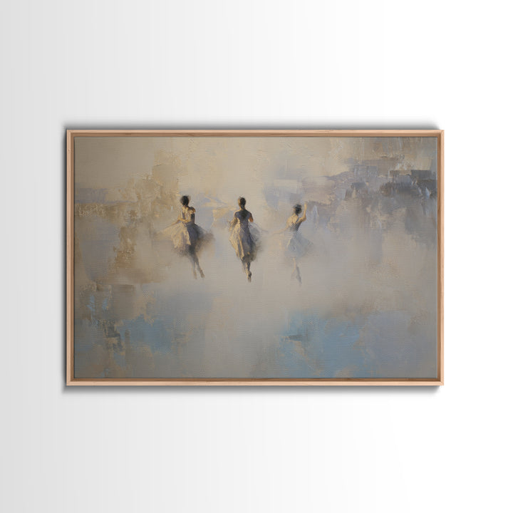 Dancers Suggested by Soft Moving Brushwork Canvas Print, Impressionist Art, Statement Artwork, Living Room Decor, Impression, IMP-3x2-19