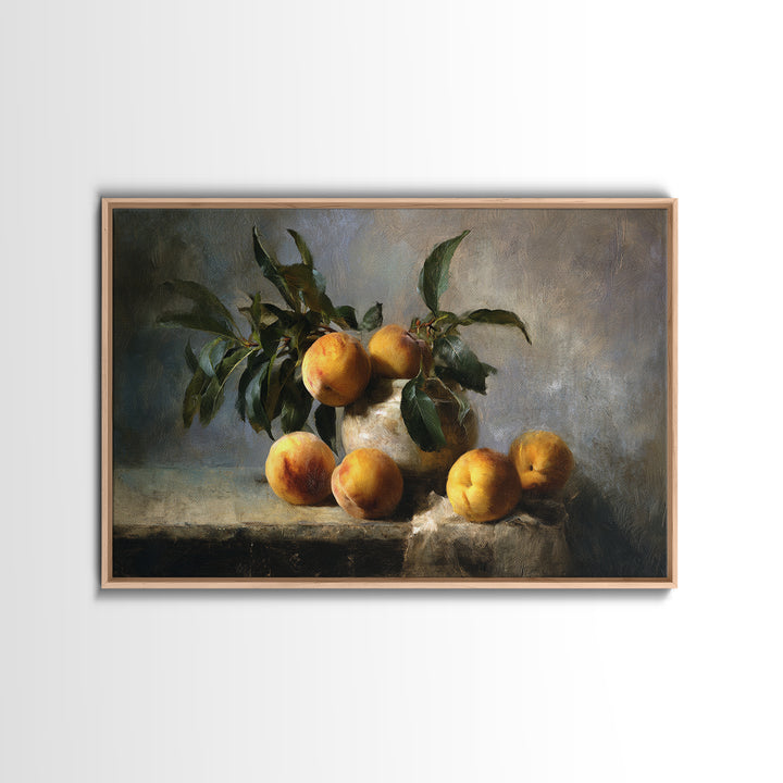 Still Life of Peaches Canvas Print, Impressionist Art, Landscape Wall Art, Living Room Decor, Impression, Luxury Decor, IMP-3x2-3