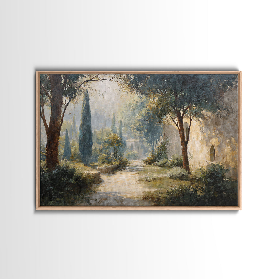 Garden Path Covered Canvas Print, Impressionist Art, Modern Art, Living Room Decor, Oil Painting, Impression, Statement Artwork, IMP-3x2-54