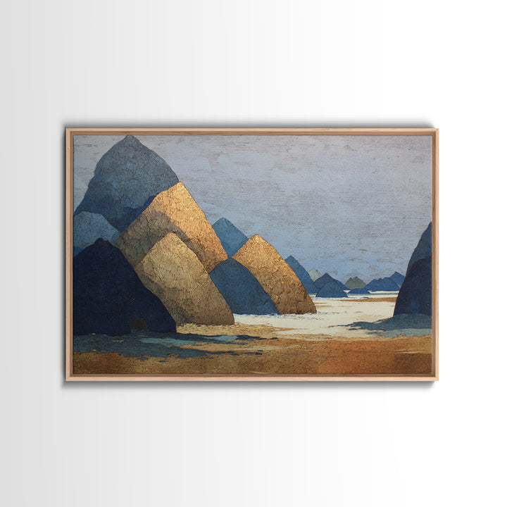 Haystacks Glowing at Golden Hour Canvas Print, Impressionist Art, Room Decor, Living Room Decor, Fine Art, Impression, IMP-3x2-56