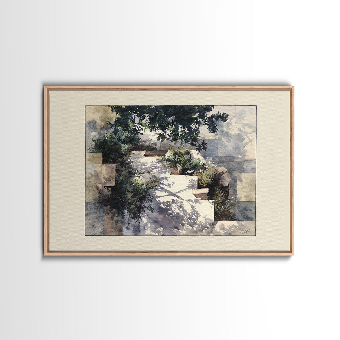 Garden Path Covered Framed Canvas Print, Impressionist Art, Modern Wall Art, Living Room Decor, Fine Art, Impression, IMP-3x2-6