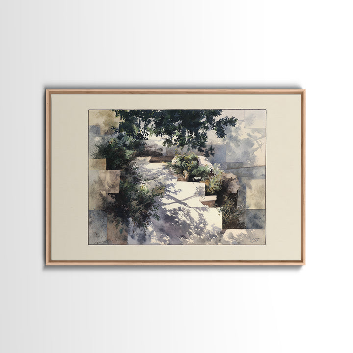 Garden Path Covered Framed Canvas Print, Impressionist Art, Modern Wall Art, Living Room Decor, Fine Art, Impression, IMP-3x2-6