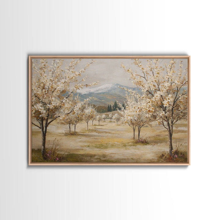 Spring Orchard with Blossoming Trees Canvas Print, Impressionist Art, Living Room Art, Living Room Decor, Impression, IMP-3x2-82