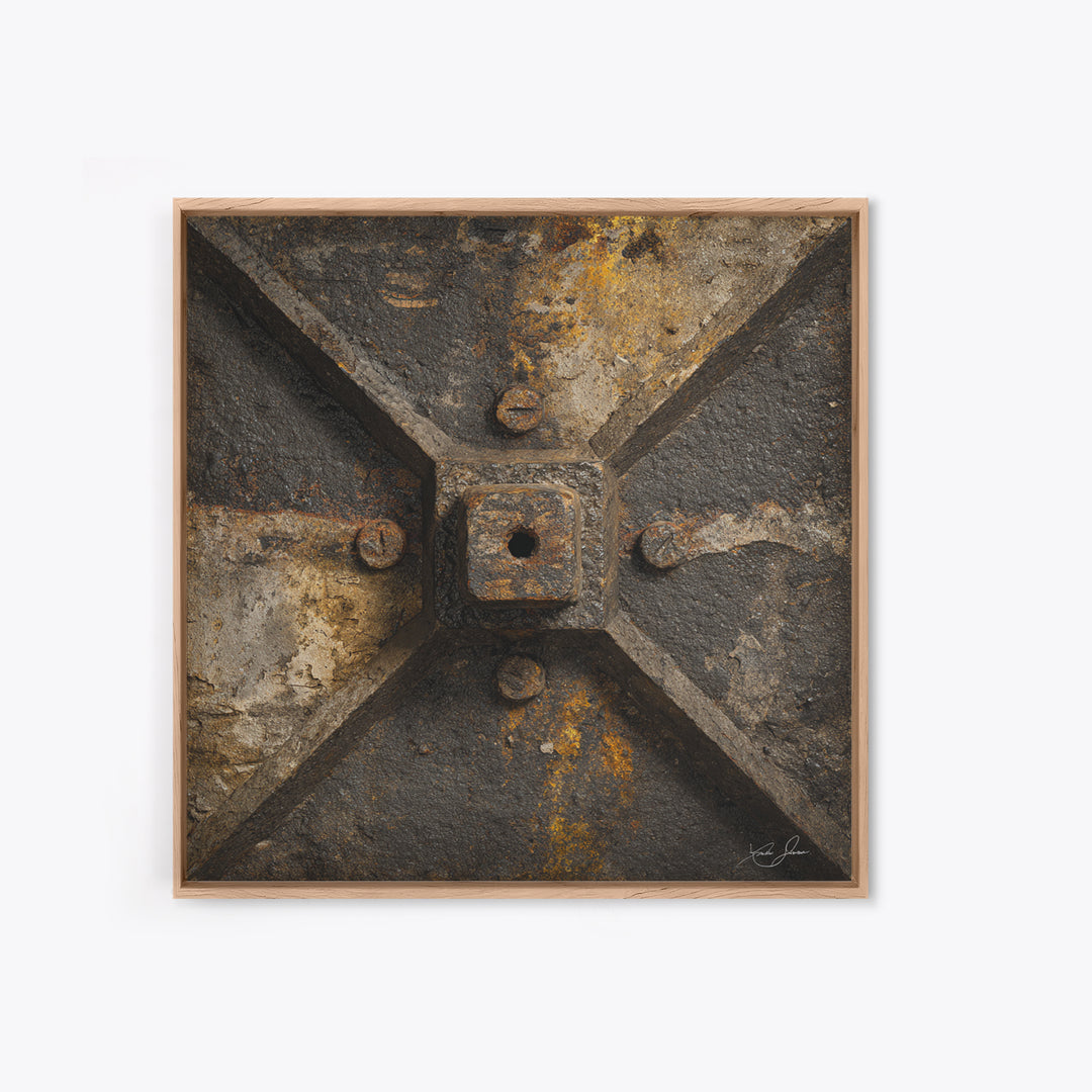 Exposed Brick Texture Abstract Framed Canvas Print, Industrial Art, Texas Art, Living Room Decor, Abstract Art, Foundry, IND-1x1-100