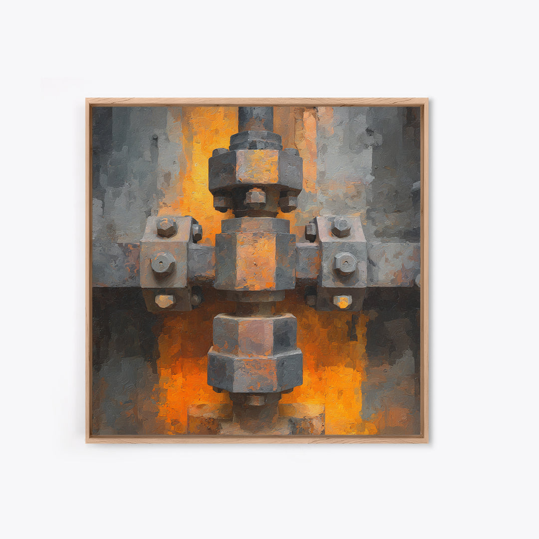 Urban Rail Yard Framed Canvas Print, Industrial Art, Luxury Decor, Living Room Decor, Fine Art, Foundry, Art Print, Printables, IND-1x1-21