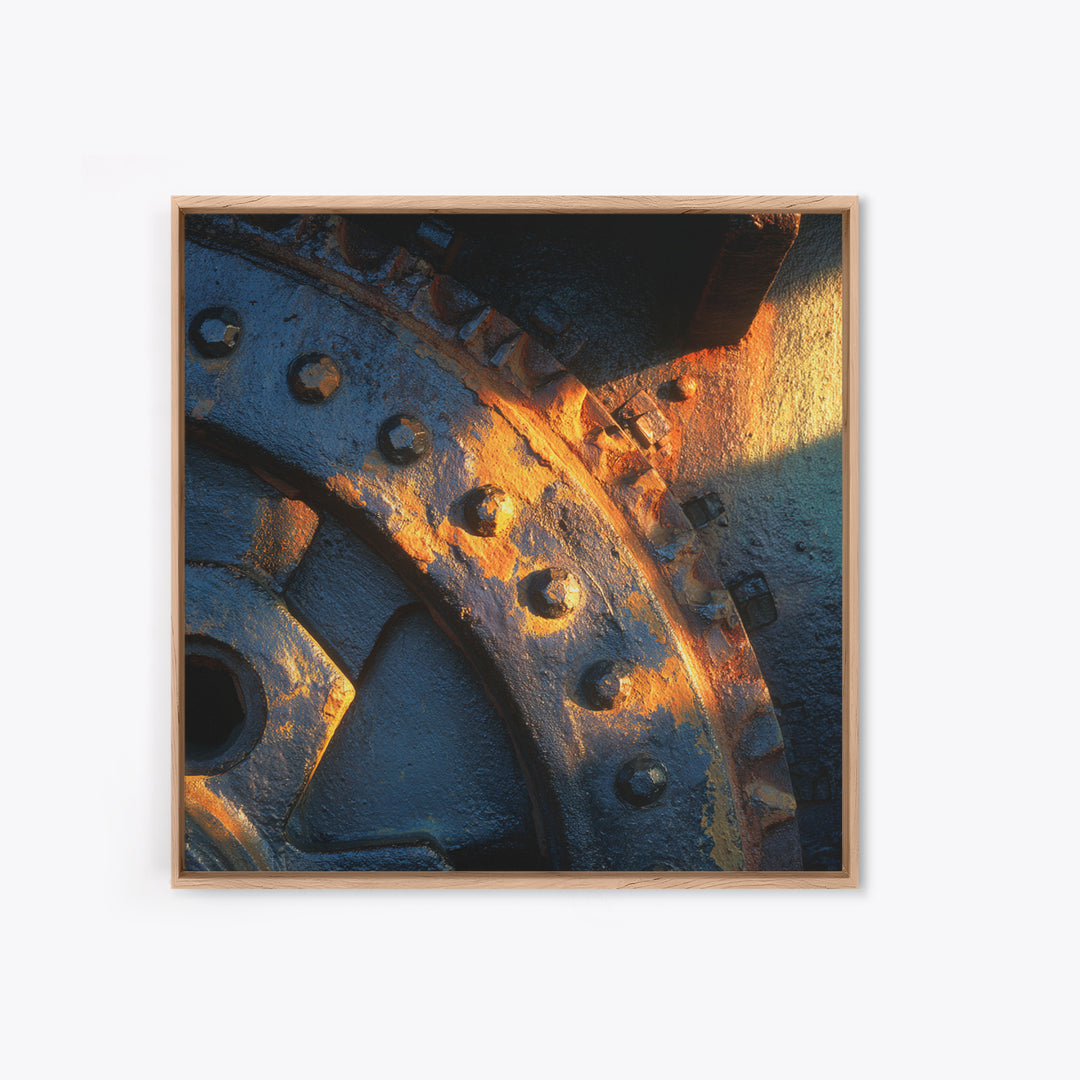 Steam Locomotive Wheel Closeup Canvas Print, Industrial Art, Modern Decor, Living Room Decor, Oil Painting, Foundry, Wall Decor, IND-1x1-54