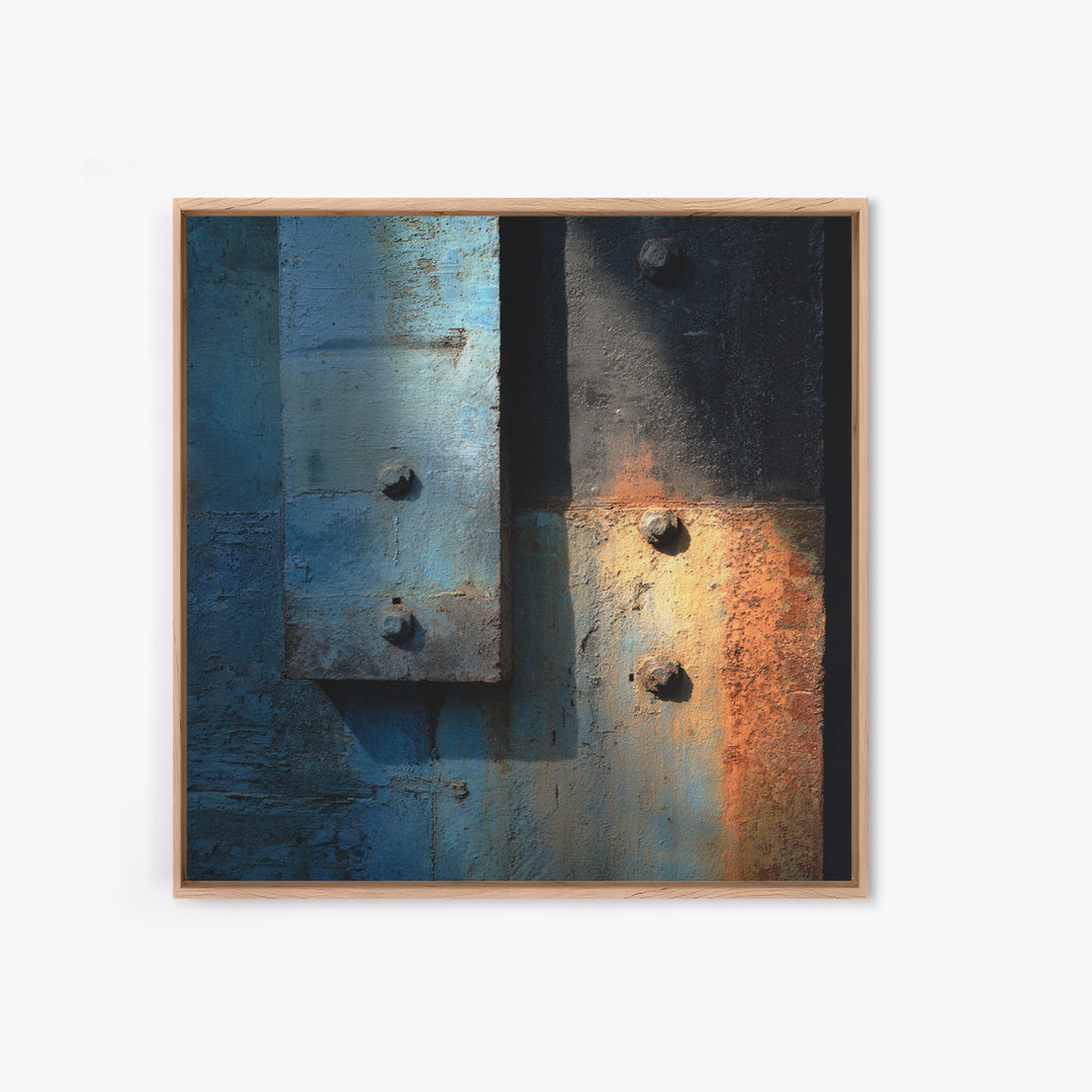 Concrete Wall Abstract Framed Canvas Print, Industrial Art, Wall Decor, Living Room Decor, Fine Art, Foundry, Abstract Wall Art, IND-1x1-57