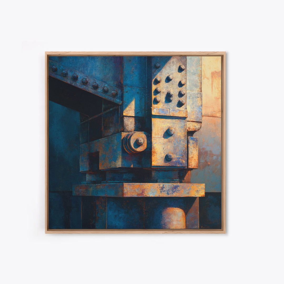 Urban Rail Yard Canvas Print, Industrial Art, Living Room Decor, Watercolor Art, Foundry, Abstract Art, Textured Wall Art, IND-1x1-69