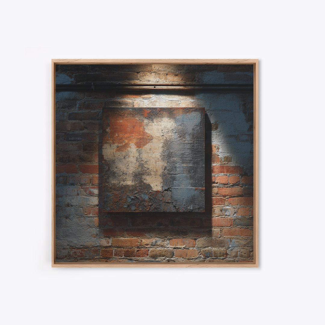 Exposed Brick Texture Abstract Canvas Print, Industrial Art, Rustic Home Decor, Living Room Decor, Abstract Art, Foundry, IND-1x1-76