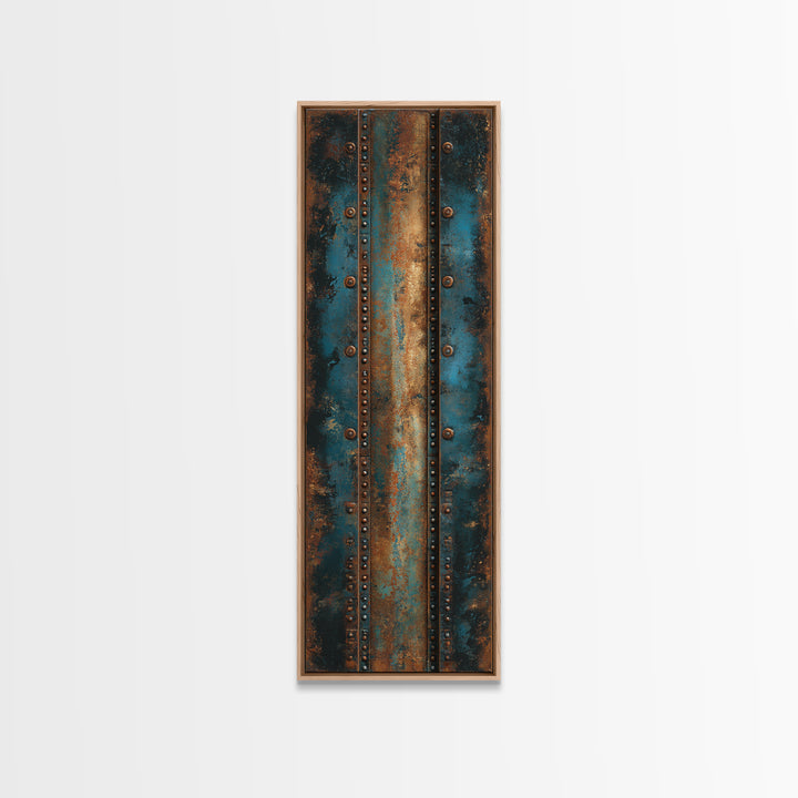 Riveted Metal Panel Texture Study Canvas Print, Industrial Art, Black and White Art, Living Room Decor, Fine Art, Foundry, IND-1x3-10