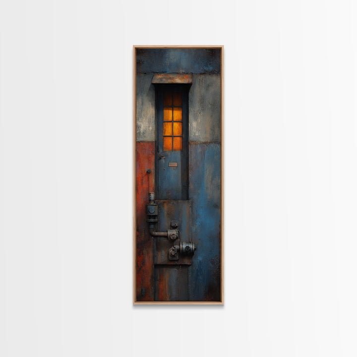 Old Factory Window Framed Canvas Print, Industrial Art, Minimalist Decor, Living Room Decor, Fine Art, Foundry, Wall Hanging, IND-1x3-62