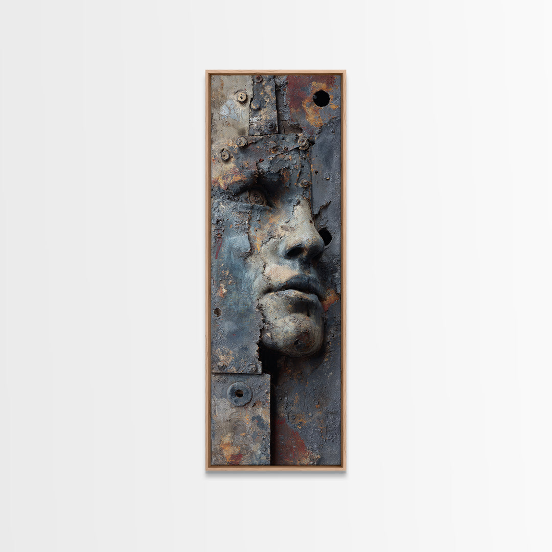 Concrete Wall Abstract Canvas Print, Industrial Art, Abstract Art, Living Room Decor, Foundry, Bauhaus Poster, Contemporary Art, IND-1x3-93