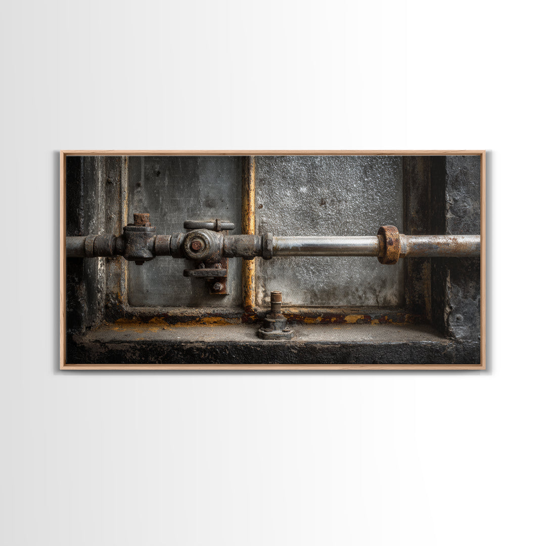 Old Factory Window Canvas Print, Industrial Art, Home Decor, Living Room Decor, Foundry, Abstract Art, Textured Wall Art, IND-2x1-22