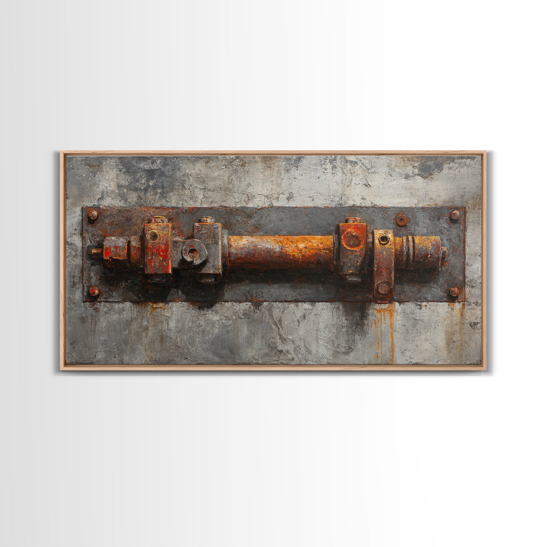 Concrete Wall Abstract Canvas Print, Industrial Art, Dining Room Wall Art, Living Room Decor, Abstract Art, Foundry, IND-2x1-53