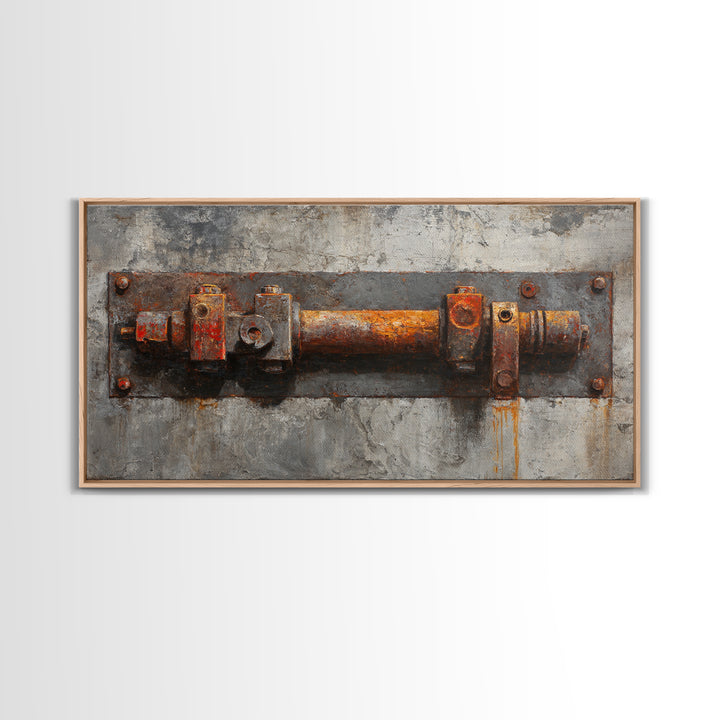 Concrete Wall Abstract Canvas Print, Industrial Art, Dining Room Wall Art, Living Room Decor, Abstract Art, Foundry, IND-2x1-53
