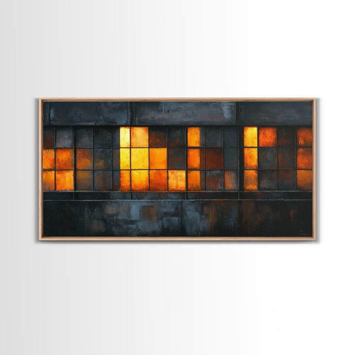 Old Factory Window Canvas Print, Industrial Art, Original Art, Living Room Decor, Fine Art, Foundry, Steampunk Decor, IND-2x1-94