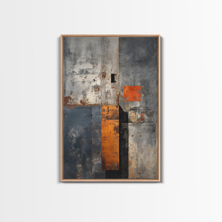 Concrete Wall Abstract Canvas Print, Industrial Art, Steampunk Decor, Living Room Decor, Fine Art, Foundry, Luxury Decor, IND-2x3-65