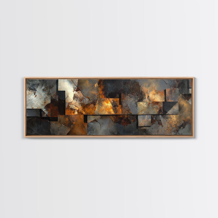 Abstract Smoke and Steel Shapes Canvas Print, Industrial Art, Modern Decor, Living Room Decor, Fine Art, Foundry, Wall Decor, IND-3x1-40
