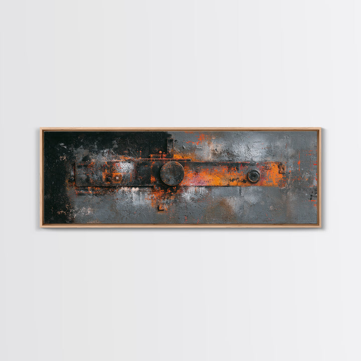 Exposed Brick Texture Abstract Framed Canvas Print, Industrial Art, Fine Art Print, Living Room Decor, Abstract Art, Foundry, IND-3x1-44