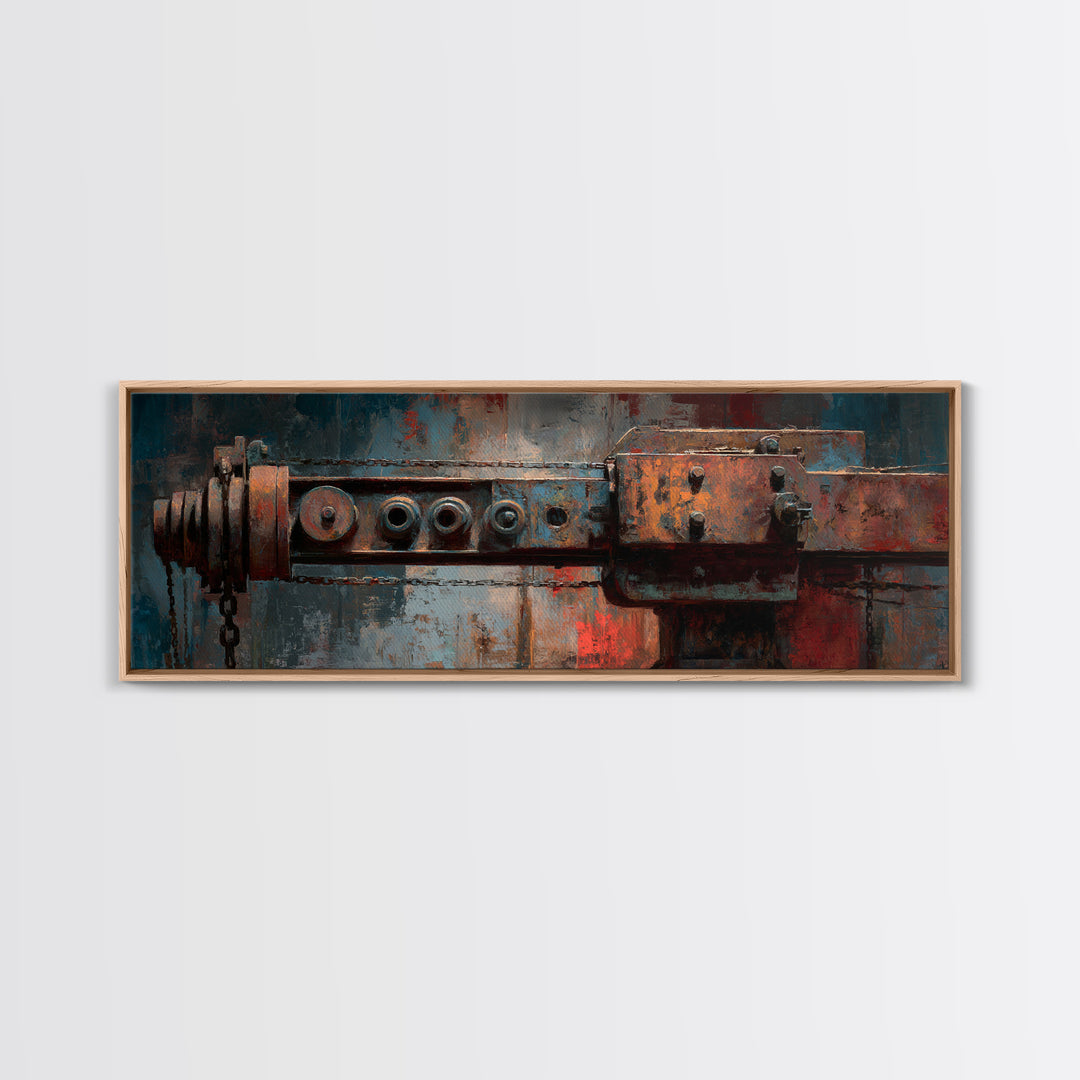 Warehouse Crane Silhouette Canvas Print, Industrial Art, Abstract Wall Art, Living Room Decor, Foundry, Black and White Art, IND-3x1-71