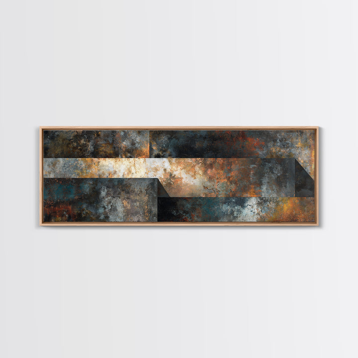 Exposed Brick Texture Abstract Canvas Print, Industrial Art, Printables, Living Room Decor, Foundry, Dining Room Wall Art, IND-3x1-92