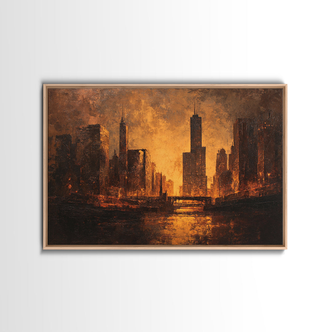 Industrial City Skyline Canvas Print, Industrial Art, Modern Decor, Living Room Decor, Abstract Art, Foundry, Wall Decor, IND-3x2-16