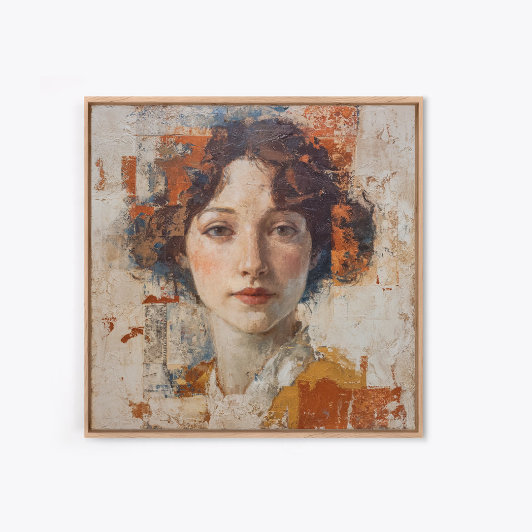 Renaissance Inspired Portrait with Modern Softness Canvas Print, Italian Villa Art, Living Room Decor, Fine Art, Villa, IVA-1x1-18
