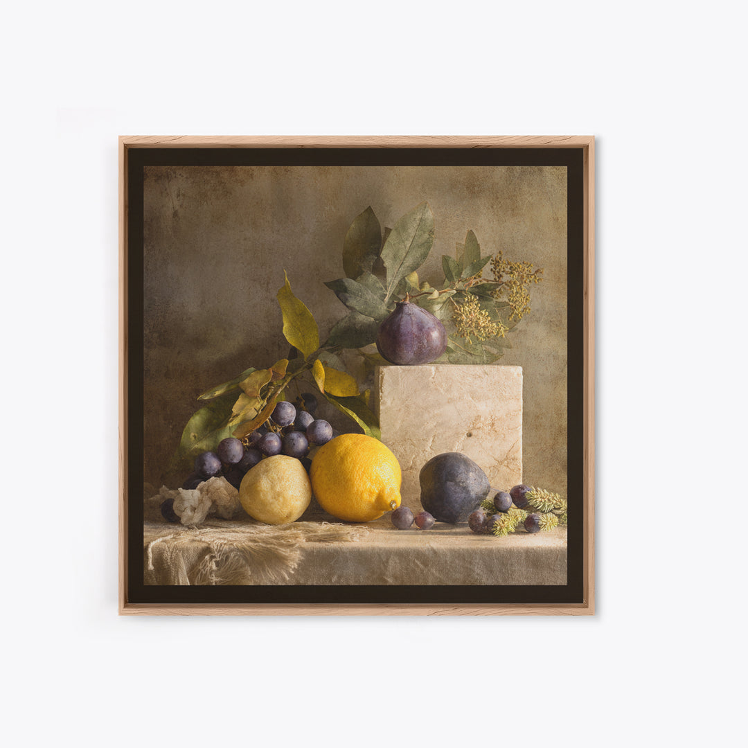Marble Fruit Still Life Canvas Print, Italian Villa Art, Large Wall Art, Living Room Decor, Fine Art, Villa, Landscape Art, IVA-1x1-23