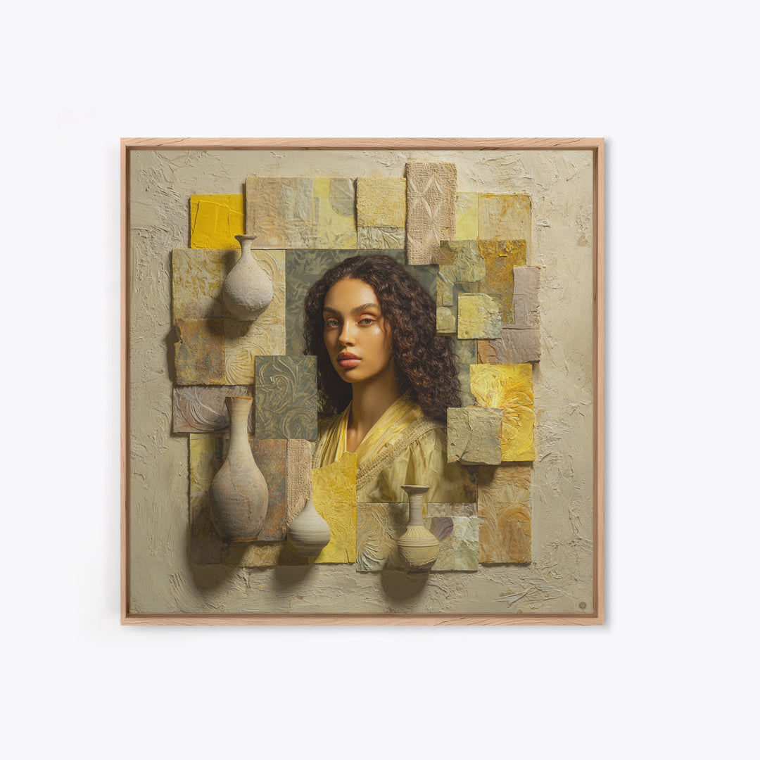 Renaissance Inspired Portrait with Modern Softness Canvas Print, Italian Villa Art, Landscape Painting, Living Room Decor, IVA-1x1-42