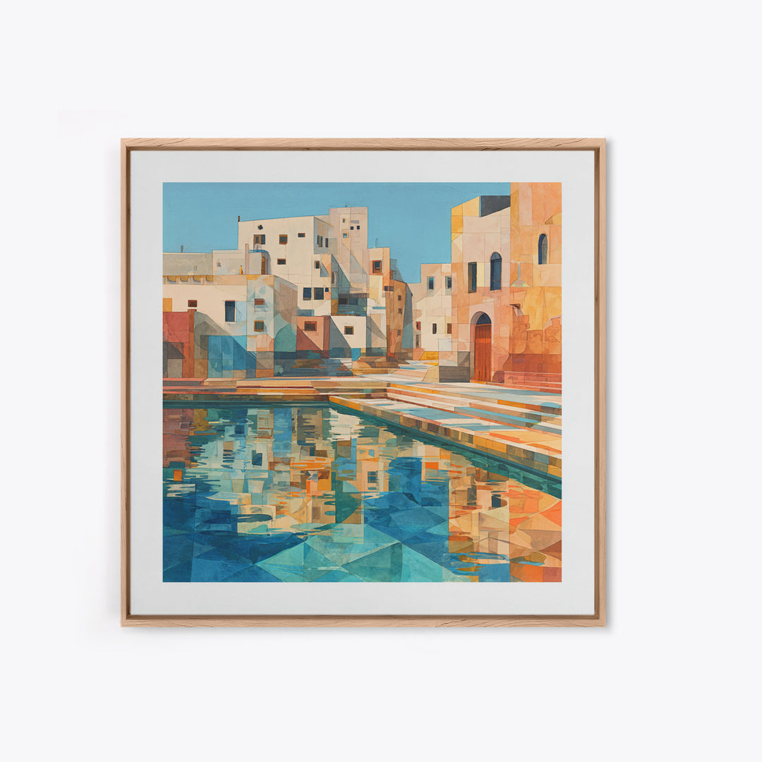 Venetian Canal Reflection Without City Crowd Canvas Print, Italian Villa Art, Bedroom Wall Art, Living Room Decor, Villa, IVA-1x1-44