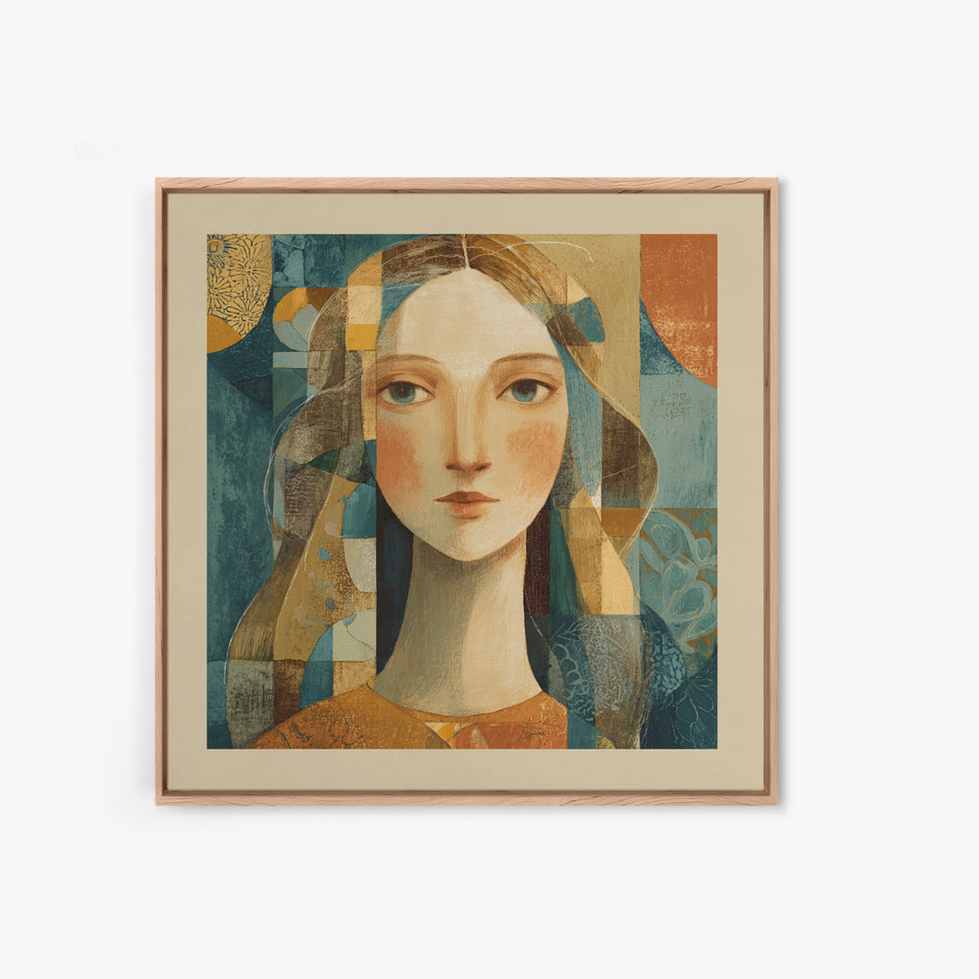 Renaissance Inspired Portrait with Modern Softness Canvas Print, Italian Villa Art, Landscape Painting, Living Room Decor, IVA-1x1-66