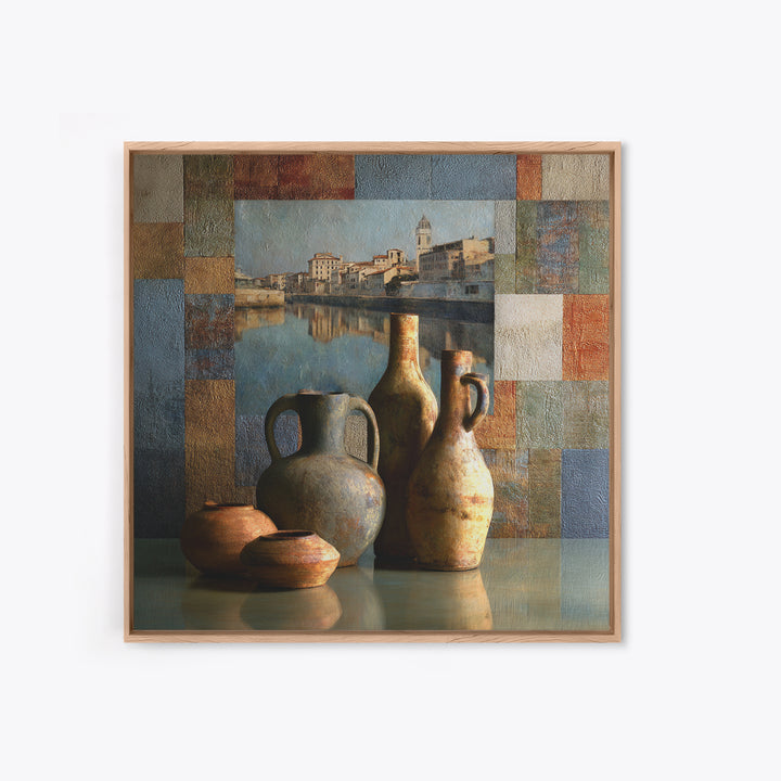 Venetian Canal Reflection Without City Crowd Canvas Print, Italian Villa Art, Gallery Wall Set, Living Room Decor, Villa, IVA-1x1-68
