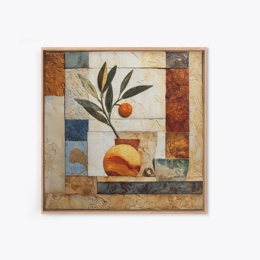Marble Fruit Still Life Framed Canvas Print, Italian Villa Art, Gallery Wall Set, Living Room Decor, Fine Art, Villa, IVA-1x1-71