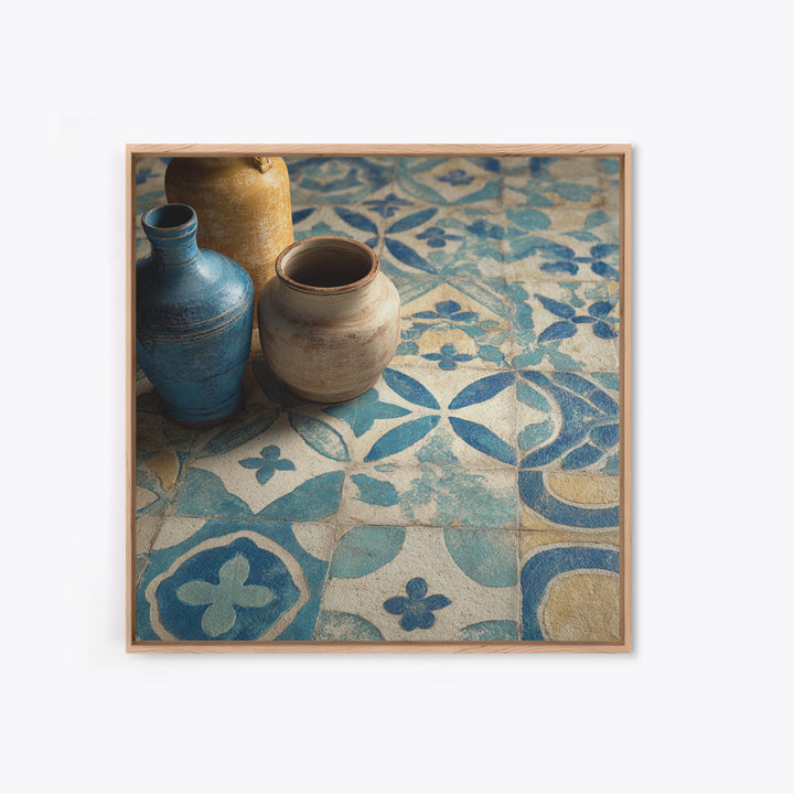 Florentine Floral Ornament Pattern Canvas Print, Italian Villa Art, Neutral Wall Art, Living Room Decor, Fine Art, Villa, IVA-1x1-82