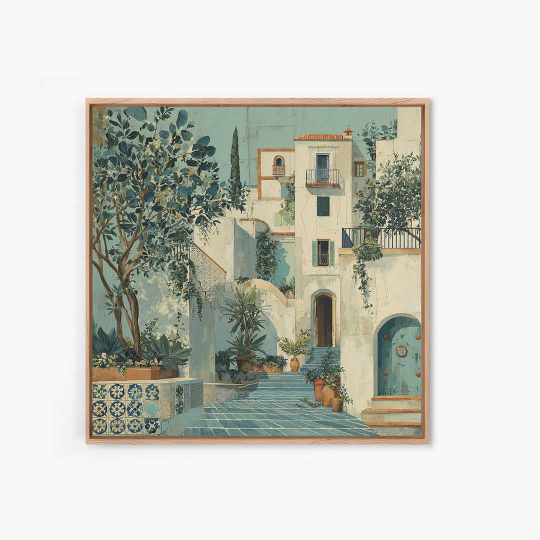 Amalfi Coast Cliffs Canvas Print, Italian Villa Art, Neutral Wall Art, Living Room Decor, Fine Art, Villa, Statement Artwork, IVA-1x1-85