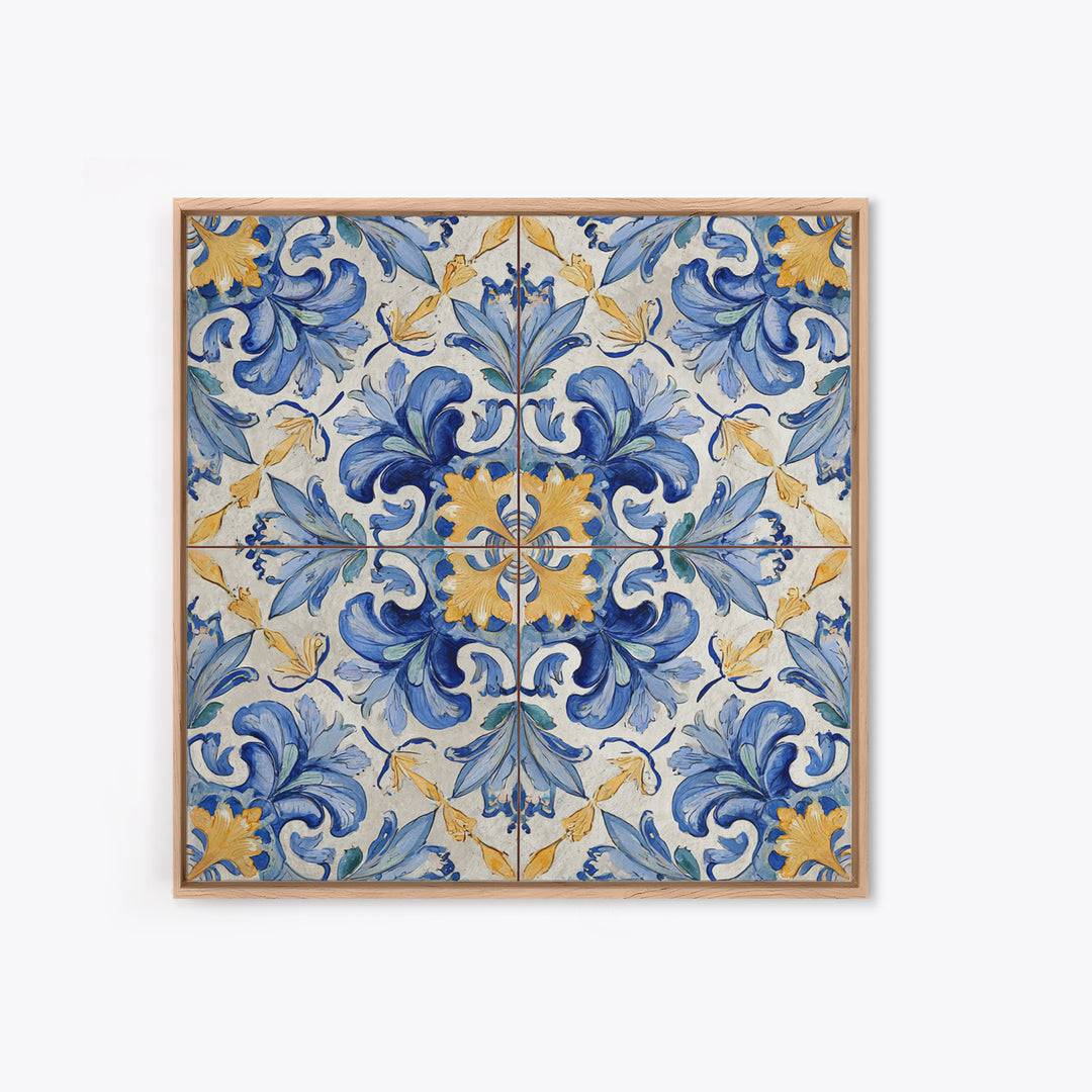 Italian Tile Pattern Canvas Print, Italian Villa Art, Rustic Home Decor, Living Room Decor, Fine Art, Villa, Boho Decor, IVA-1x1-89