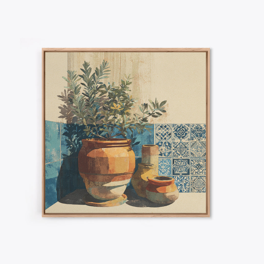 Terra Cotta Pot Canvas Print, Italian Villa Art, Living Room Art, Living Room Decor, Villa, Neutral Decor, Modern Decor, IVA-1x1-94