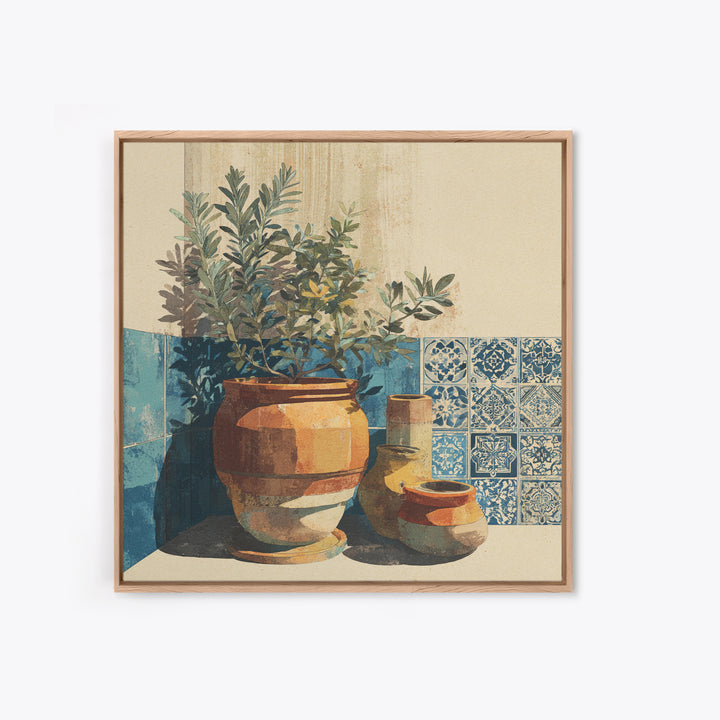 Terra Cotta Pot Canvas Print, Italian Villa Art, Living Room Art, Living Room Decor, Villa, Neutral Decor, Modern Decor, IVA-1x1-94