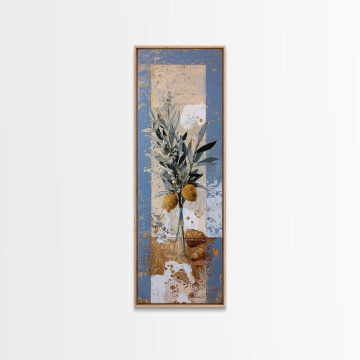 Mediterranean Arch Framing Blue Sea Framed Canvas Print, Italian Villa Art, Gallery Wall Set, Living Room Decor, Villa, IVA-1x3-20