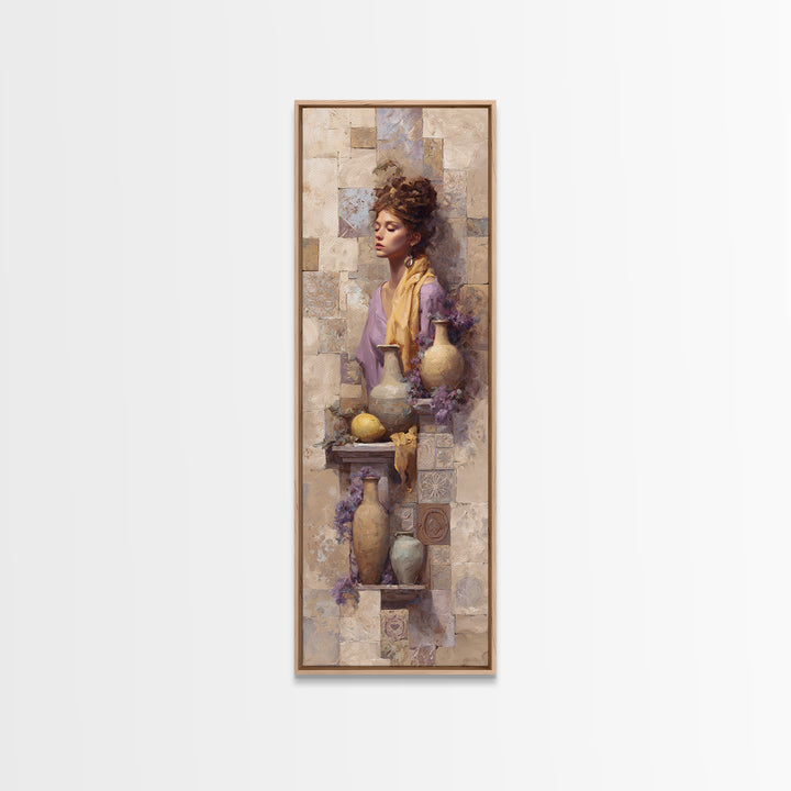 Renaissance Inspired Portrait with Modern Softness Canvas Print, Italian Villa Art, Landscape Painting, Living Room Decor, IVA-1x3-30