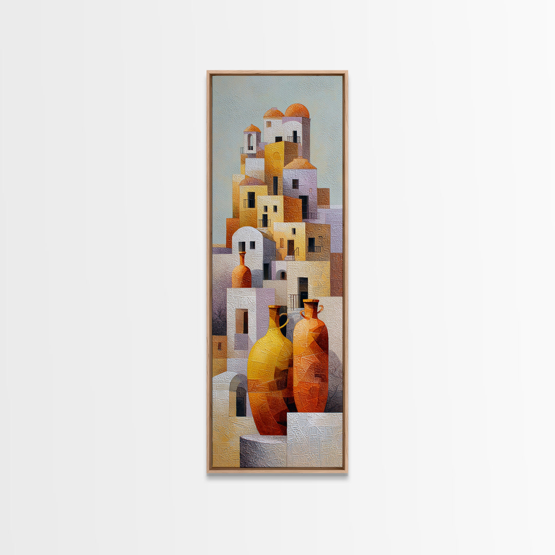 Terracotta Rooftops Against Pale Sky Canvas Print, Italian Villa Art, Wall Decor, Living Room Decor, Fine Art, Villa, IVA-1x3-40
