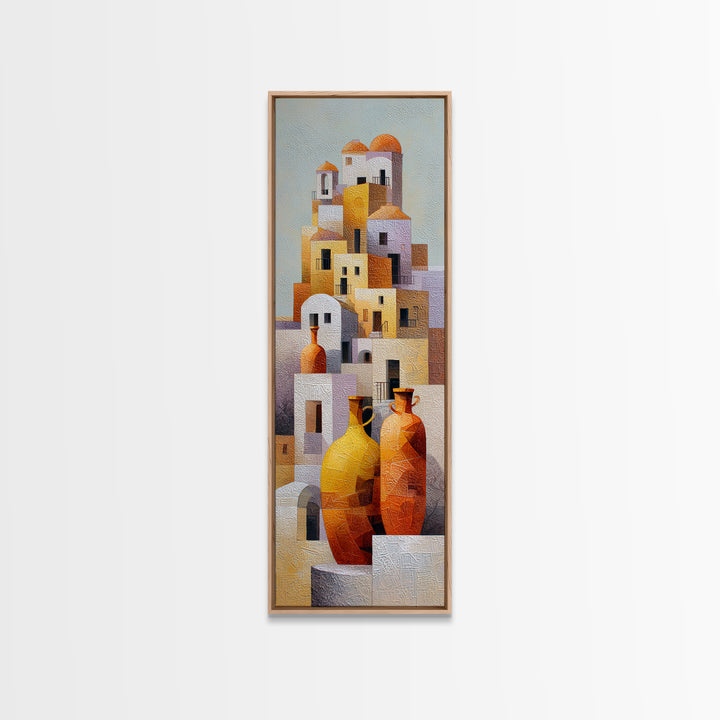 Terracotta Rooftops Against Pale Sky Canvas Print, Italian Villa Art, Wall Decor, Living Room Decor, Fine Art, Villa, IVA-1x3-40