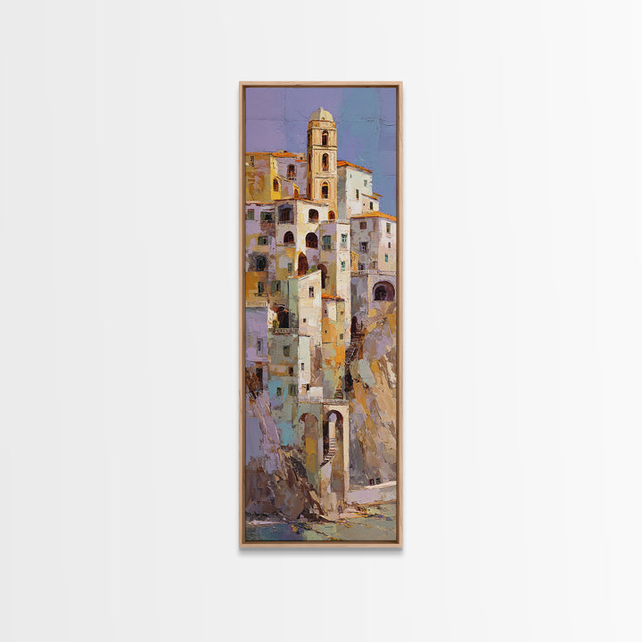 Amalfi Coast Cliffs Canvas Print, Italian Villa Art, Coastal Wall Art, Living Room Decor, Fine Art, Villa, Rustic Home Decor, IVA-1x3-49