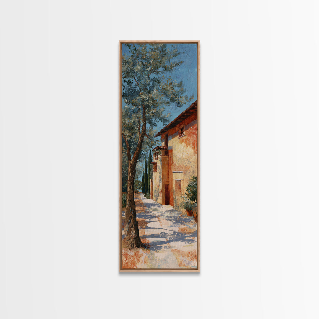 Olive Grove Path Canvas Print, Italian Villa Art, Living Room Decor, Oil Painting, Villa, Living Room Wall Art, IVA-1x3-63